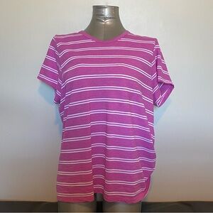 Time and Tru pink with white stripes tshirt, XXL